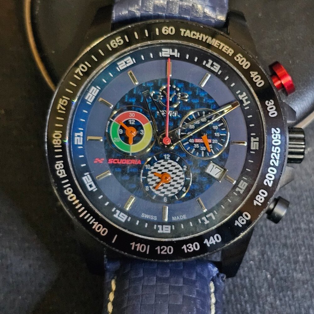 GEVRIL GV2 Scuderia Black Dial 9924 Leather ChronoWatch, 45mm 166/500 made !!